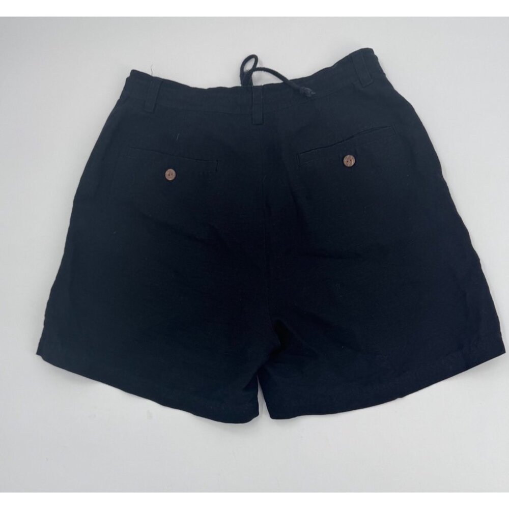 Tommy Bahama Black Drawstring Hemp  Silk Blend Shorts Size 10 - Picture 2 of 11